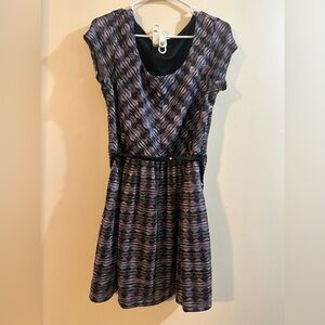 Lily Rose Black and Multicolor Knit Dress